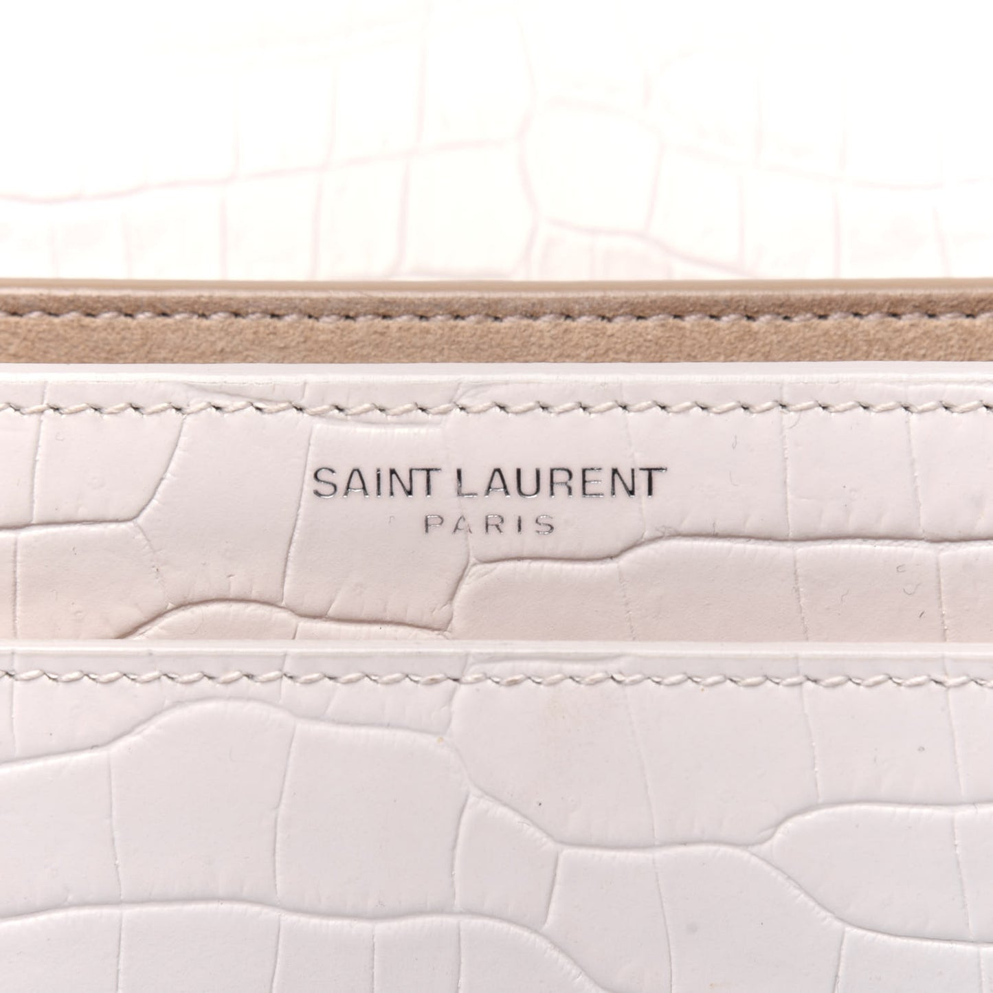 Calfskin Crocodile Embossed Medium Monogram Sunset Blanc Vintage