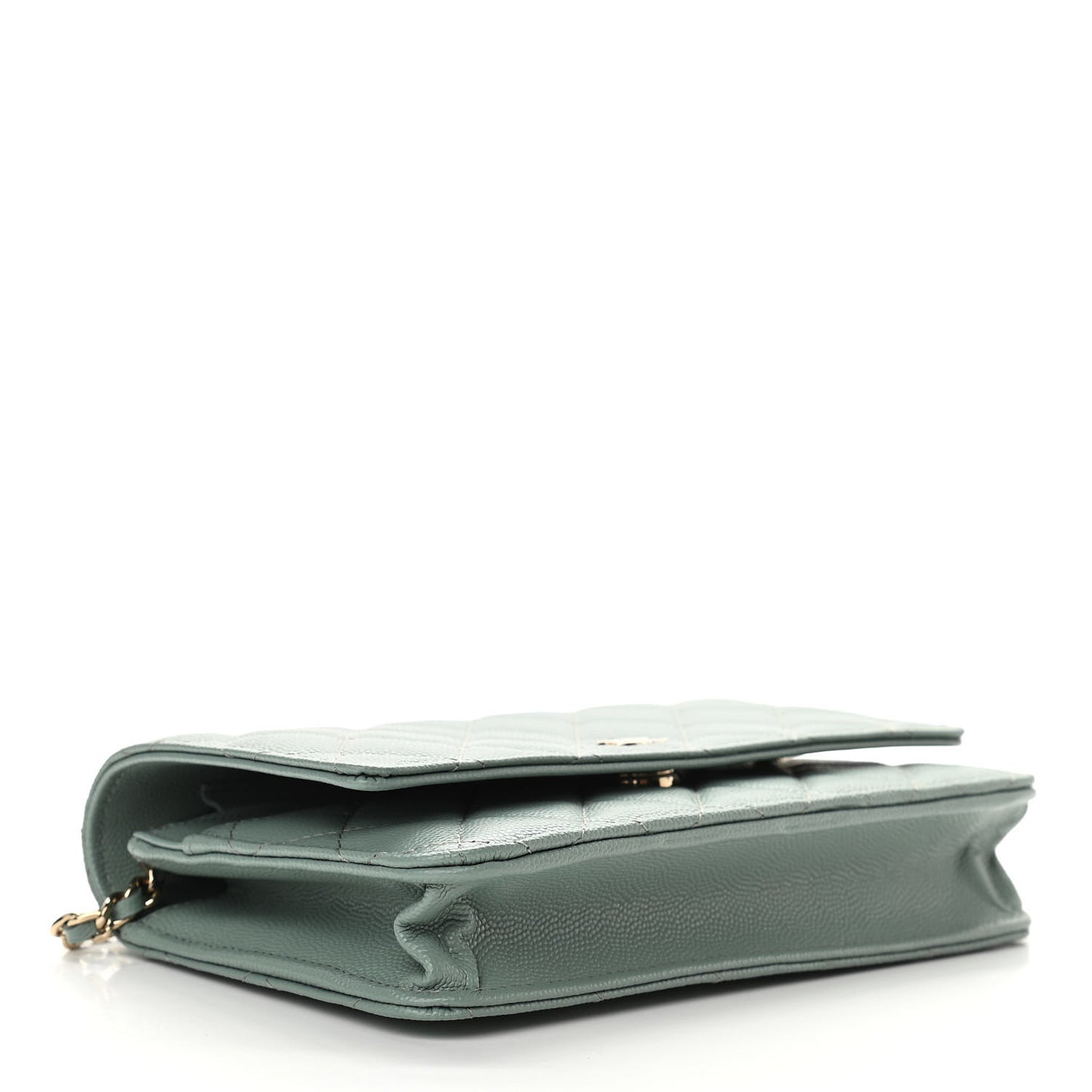 Caviar Quilted Wallet On Chain WOC Dark Green