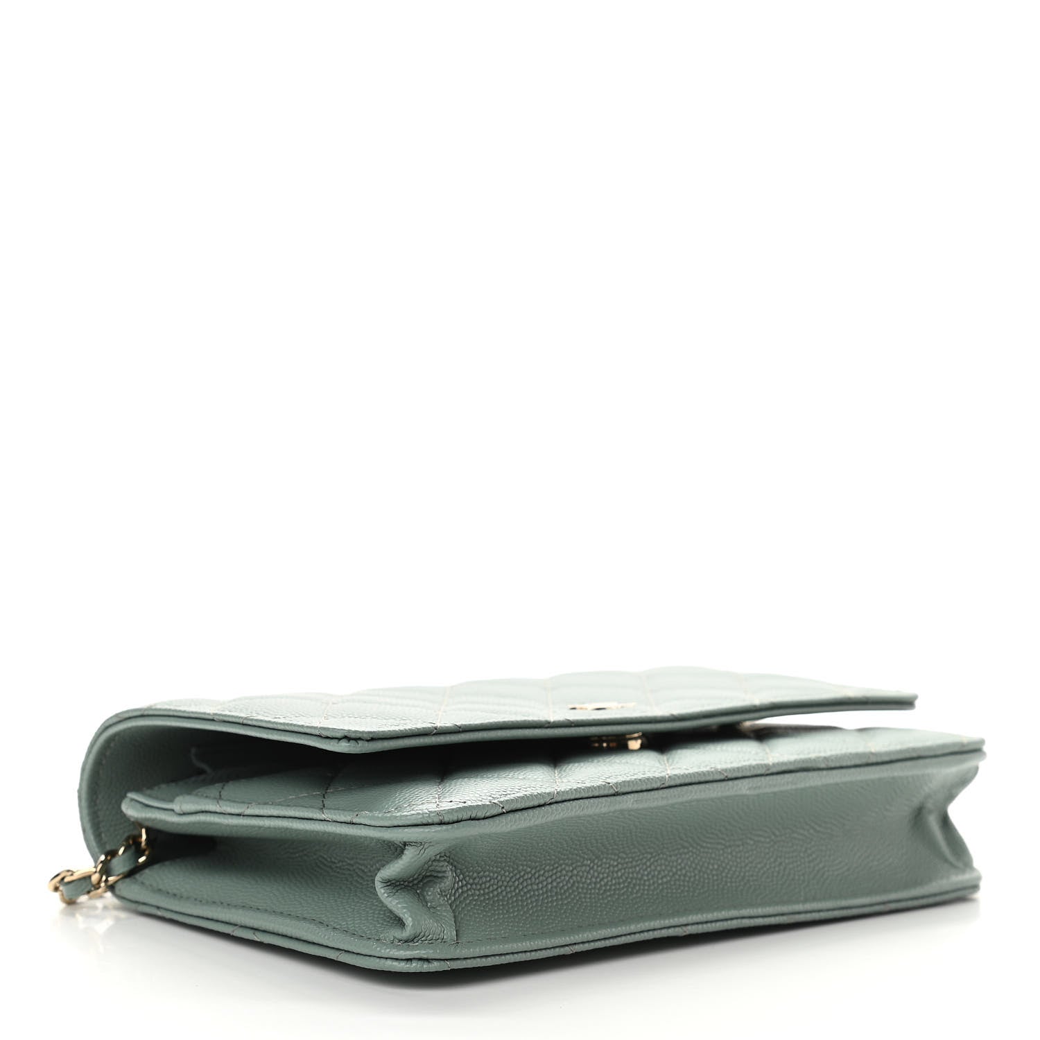 Chanel Caviar Quilted Wallet On Chain WOC Dark Green 4 of 12