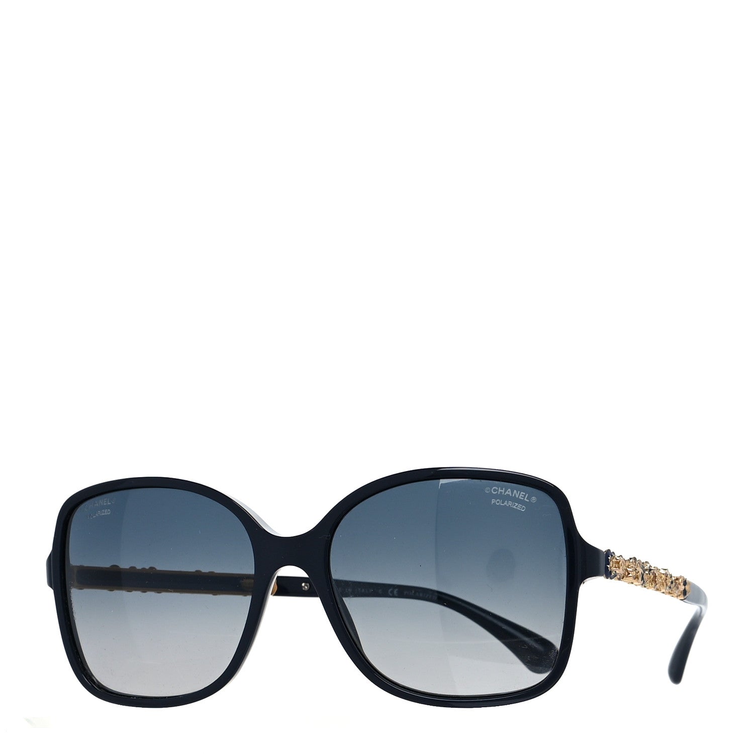 Chanel Acetate Polarized Bijou Square Sunglasses 5355 Black 1 of 8