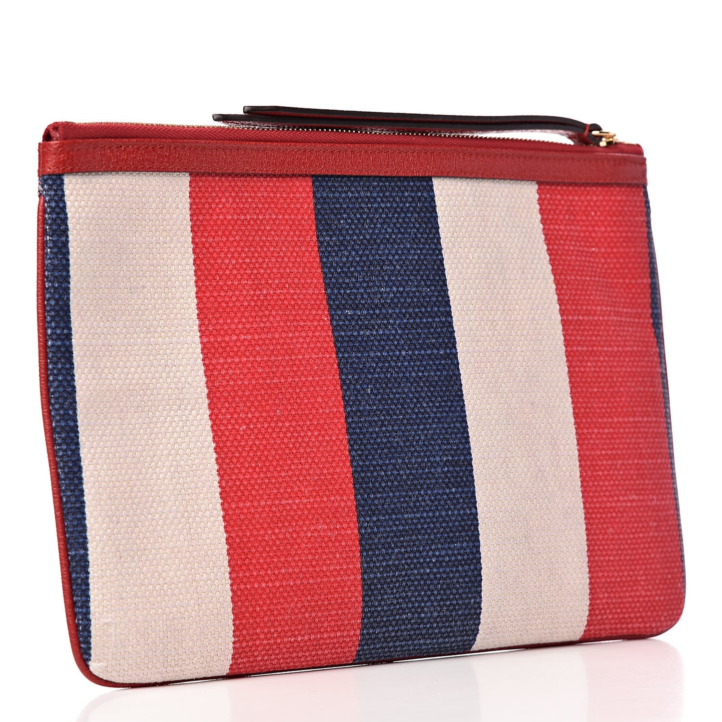 Canvas Sylvie Stripe Logo Zip Pouch Mystic White Hibiscus Red Maritime