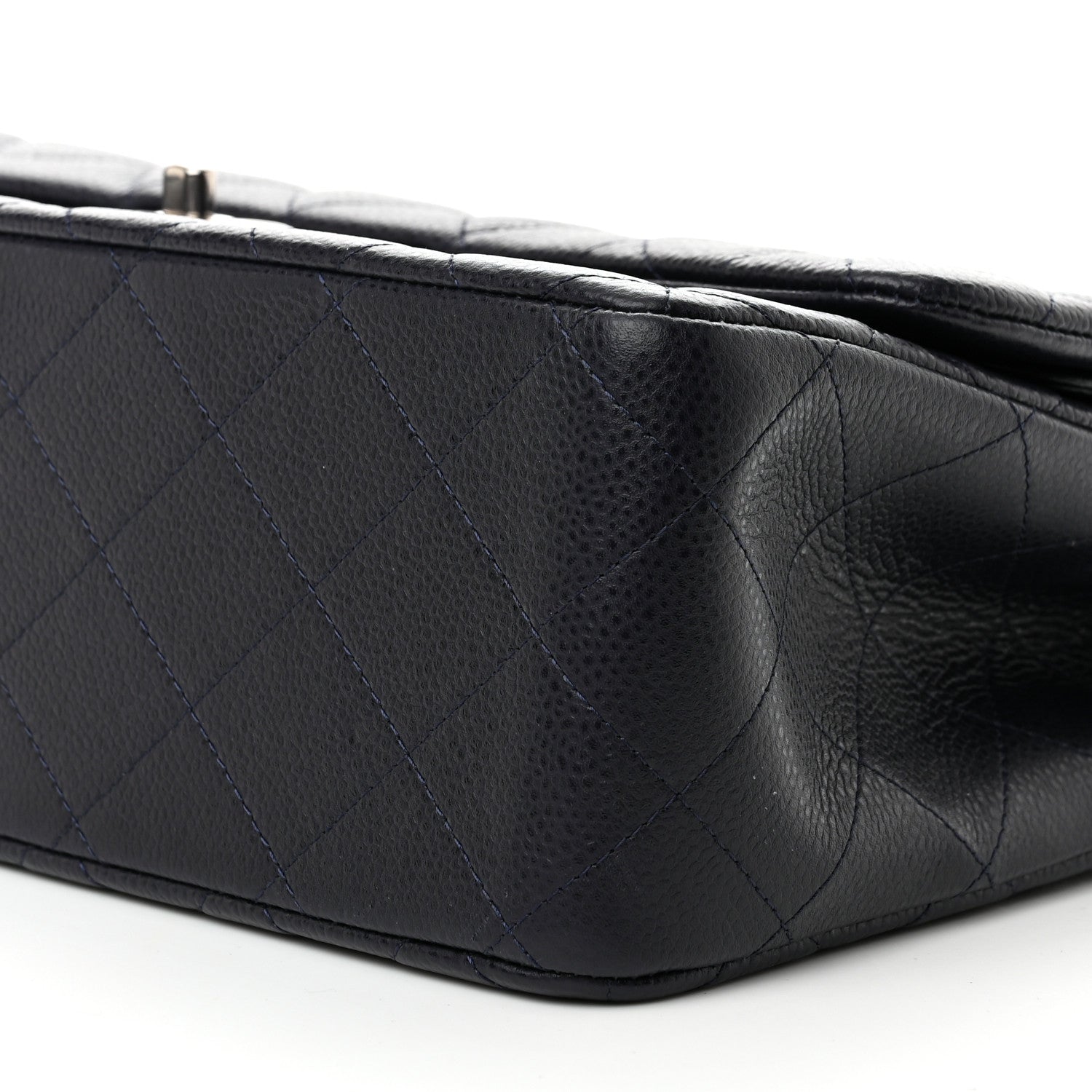 Chanel Caviar Quilted Jumbo Double Flap Navy Blue 9 of 12