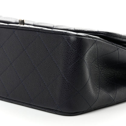 Chanel Caviar Quilted Jumbo Double Flap Navy Blue 9 of 12