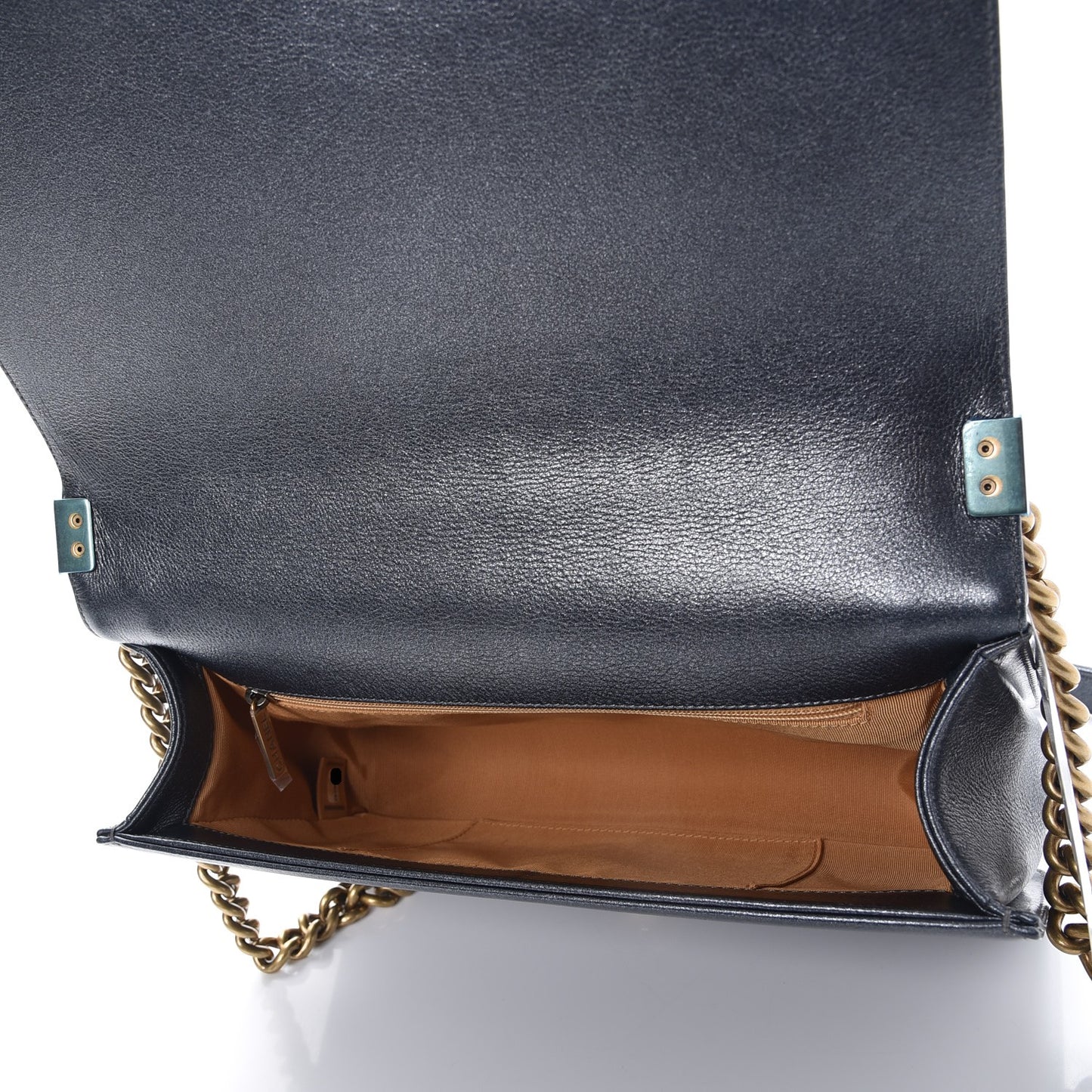 Pearl Calfskin New Medium Boy Flap Dark Grey