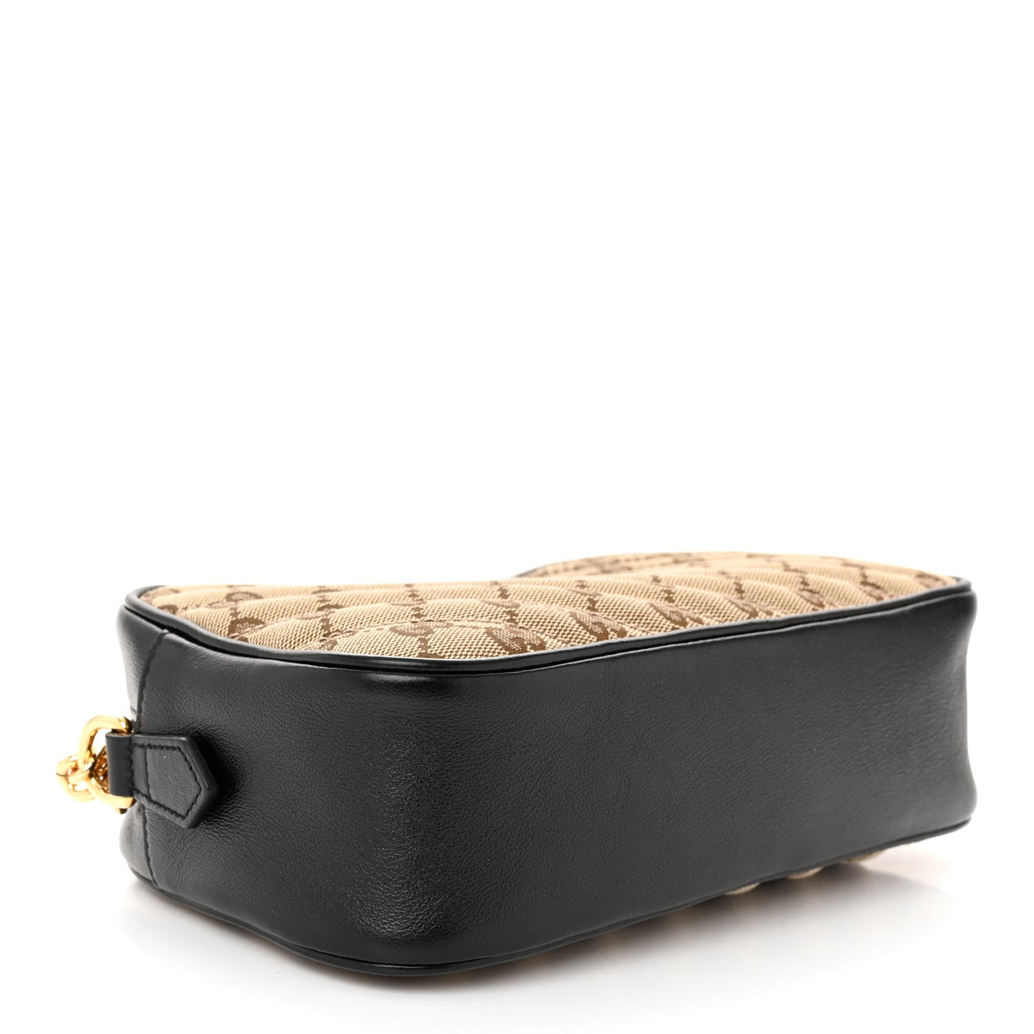 Gucci Monogram Matelasse Diagonal Small GG Marmont Chain Shoulder Bag Beige Black 5 of 11