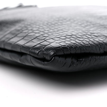 Jimmy Choo Crocodile Embossed Hobo Bag Black 7 of 8