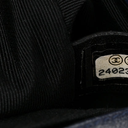 Chanel Calfskin Medium Bi-Color Boy Flap Black Dark Navy 7 of 11