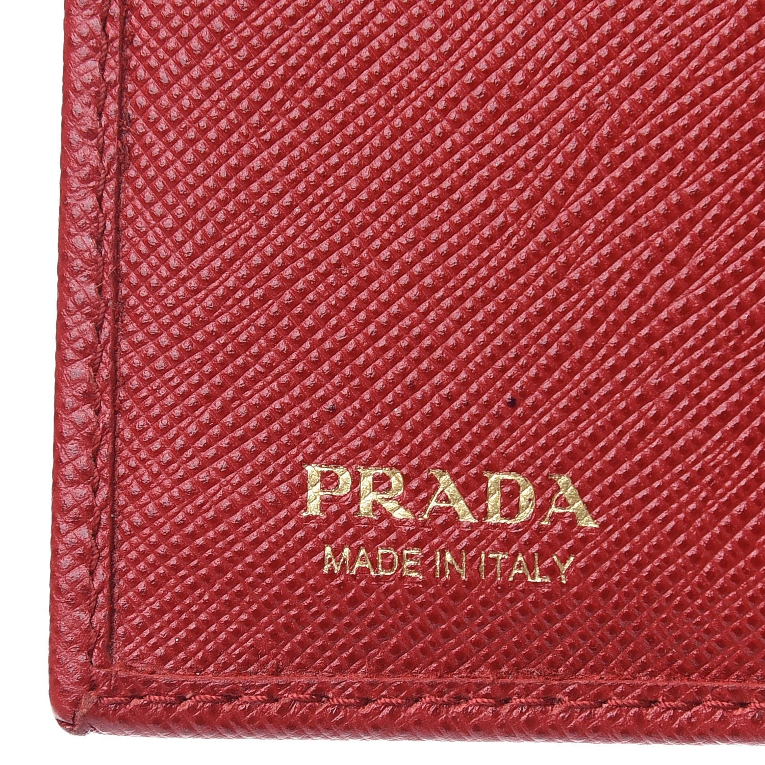 Prada Saffiano Metal Bi-Fold Wallet Fuoco 5 of 8