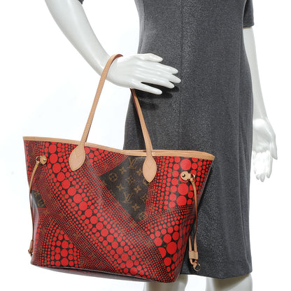 Louis Vuitton Monogram Kusama Waves Neverfull MM Red 2 of 7
