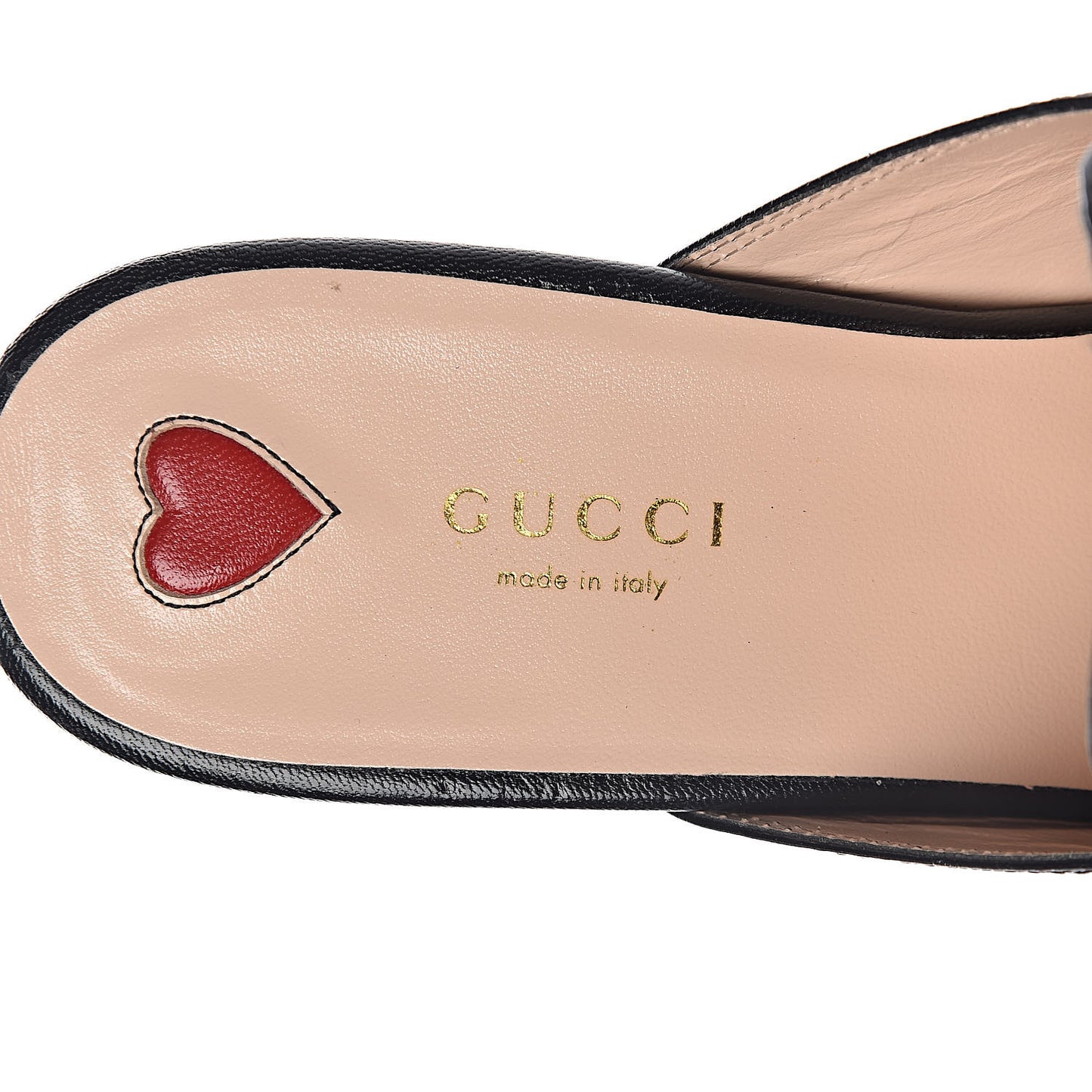 Goatskin Bee Star Embroidered Womens Princetown Slippers 40.5 Black