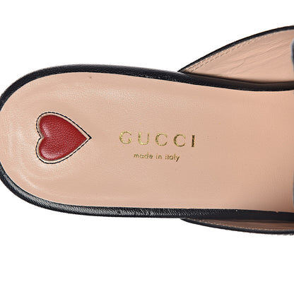 Gucci Goatskin Bee Star Embroidered Womens Princetown Slippers 40.5 Black 8 of 12