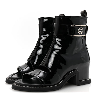 Louis Vuitton Patent Calfskin Moonlight Boots 37 Black 4 of 10