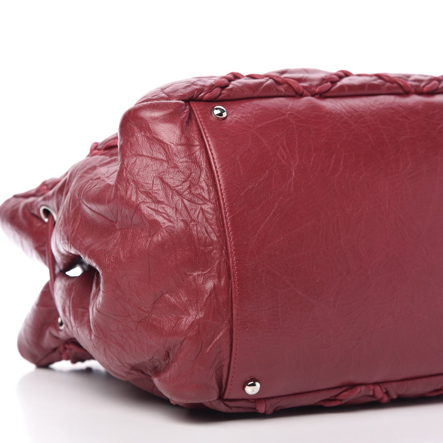 Chanel Calfskin Ultra Stitch Tote Dark Red 9 of 10
