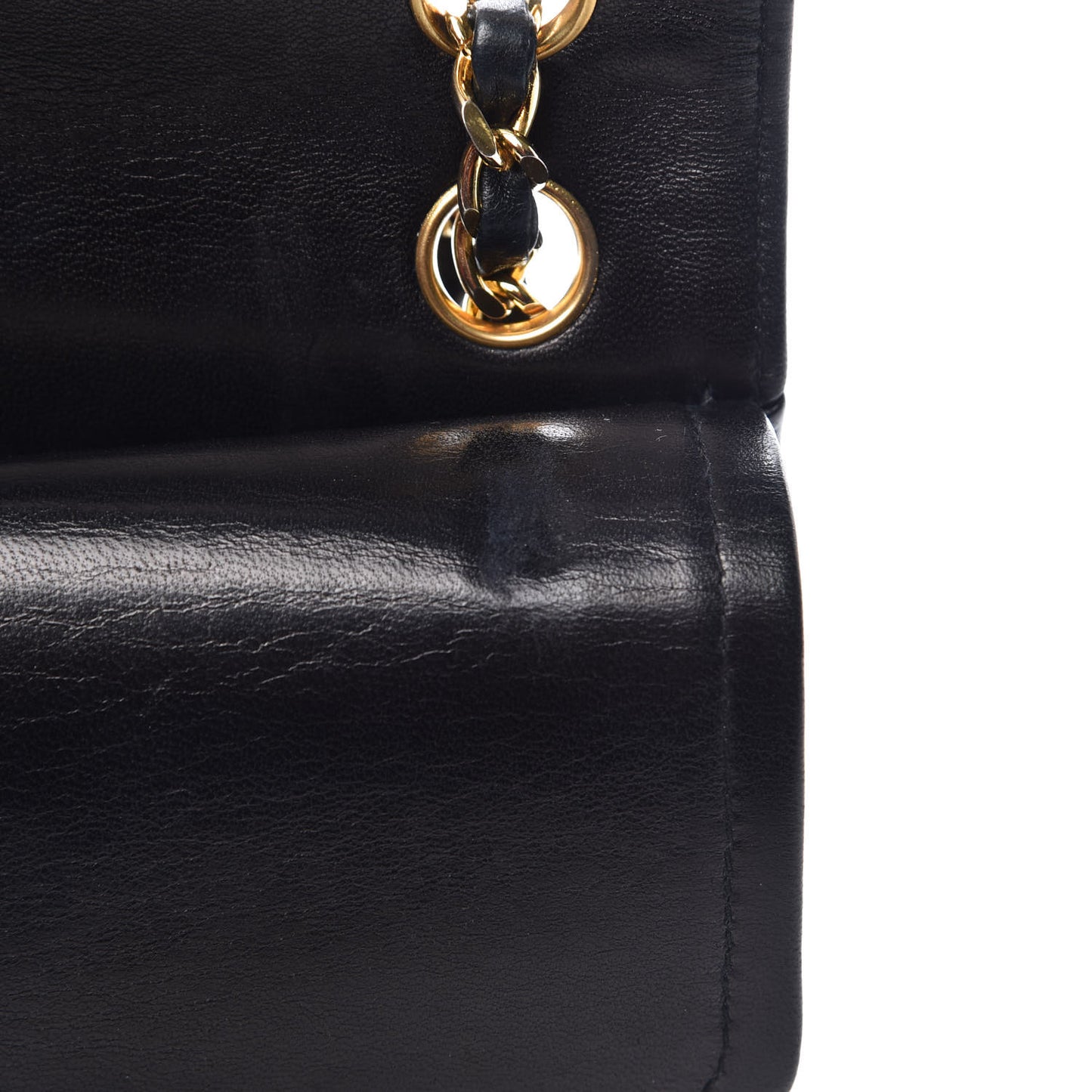 Lambskin Quilted Medium Double Flap Black