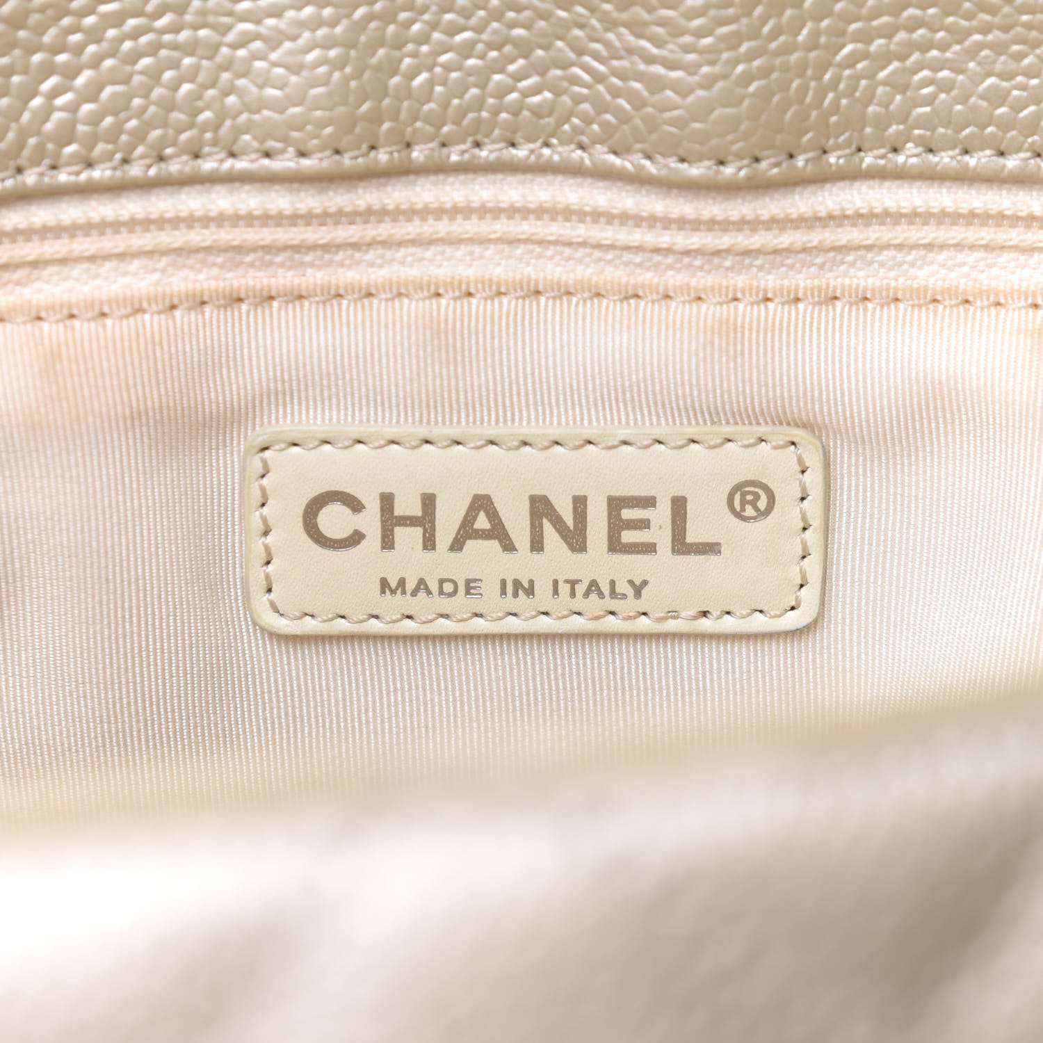 Chanel Metallic Caviar Quilted Grand Shopping Tote GST Pearl 7 of 16