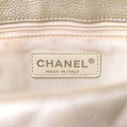 Chanel Metallic Caviar Quilted Grand Shopping Tote GST Pearl 7 of 16