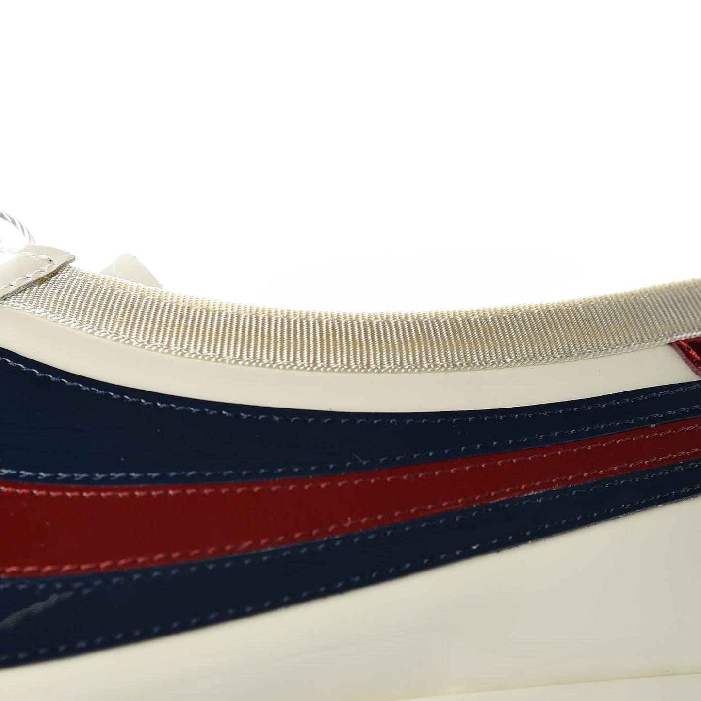 Patent Calfskin Crystal Womens Web Falacer Sneakers 40 White