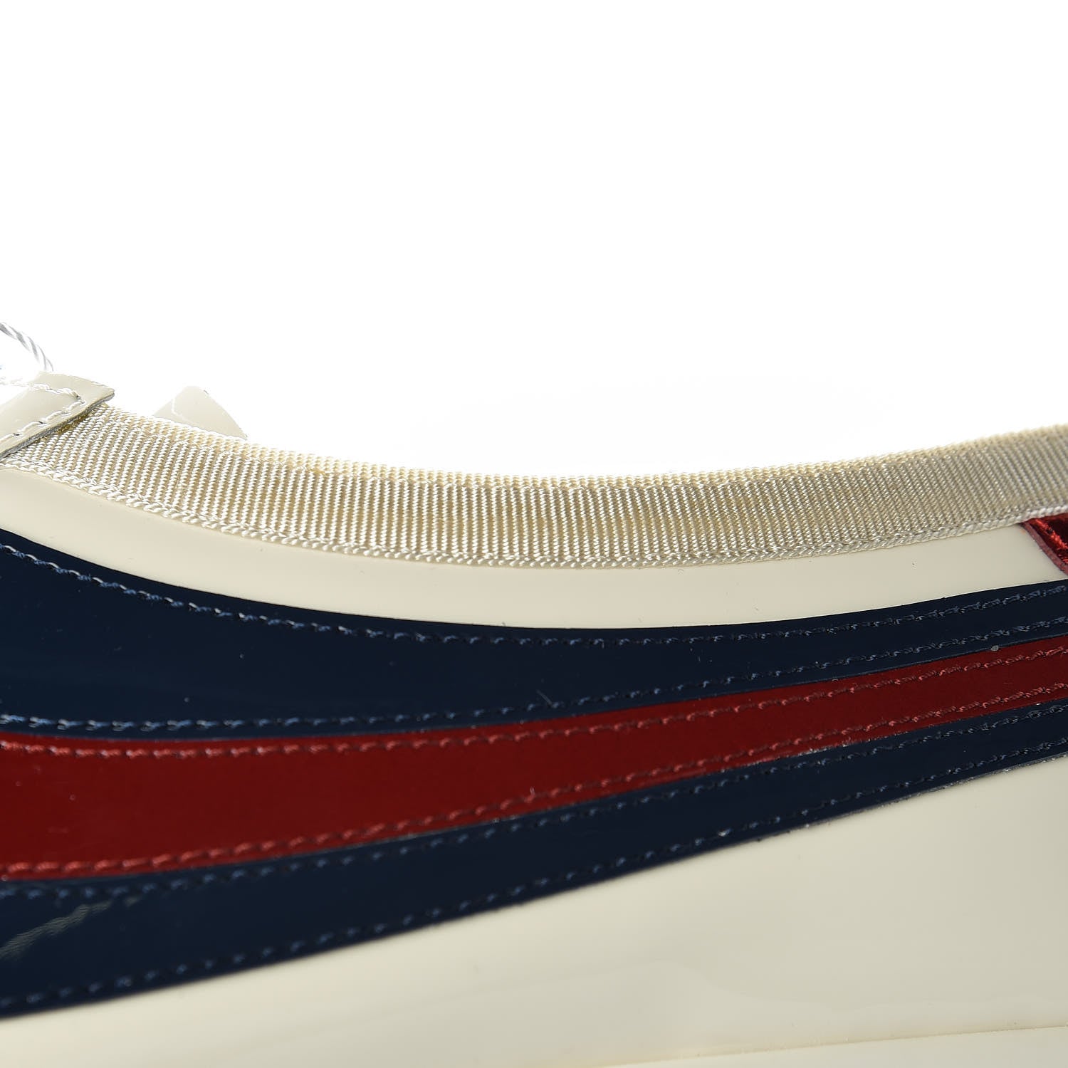 Gucci Patent Calfskin Crystal Womens Web Falacer Sneakers 40 White 10 of 14