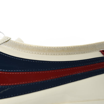 Gucci Patent Calfskin Crystal Womens Web Falacer Sneakers 40 White 10 of 14