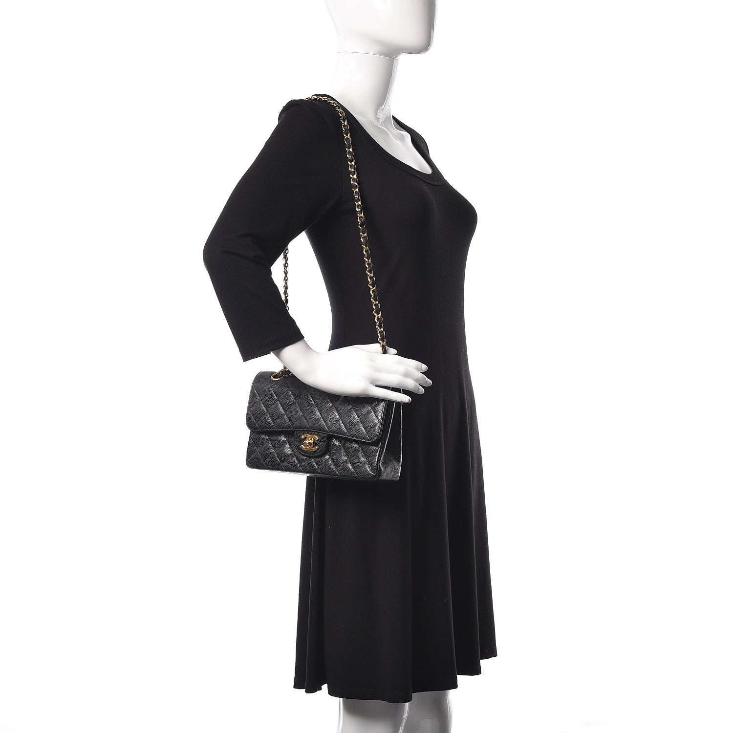 Chanel Caviar Quilted Small Double Flap Black 2 of 11