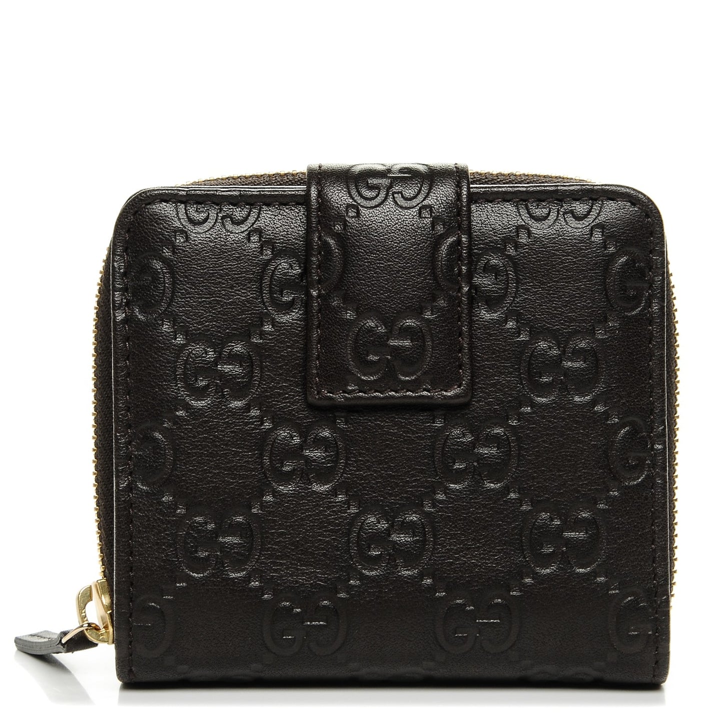 Guccissima Zip Around French Wallet Dark Brown