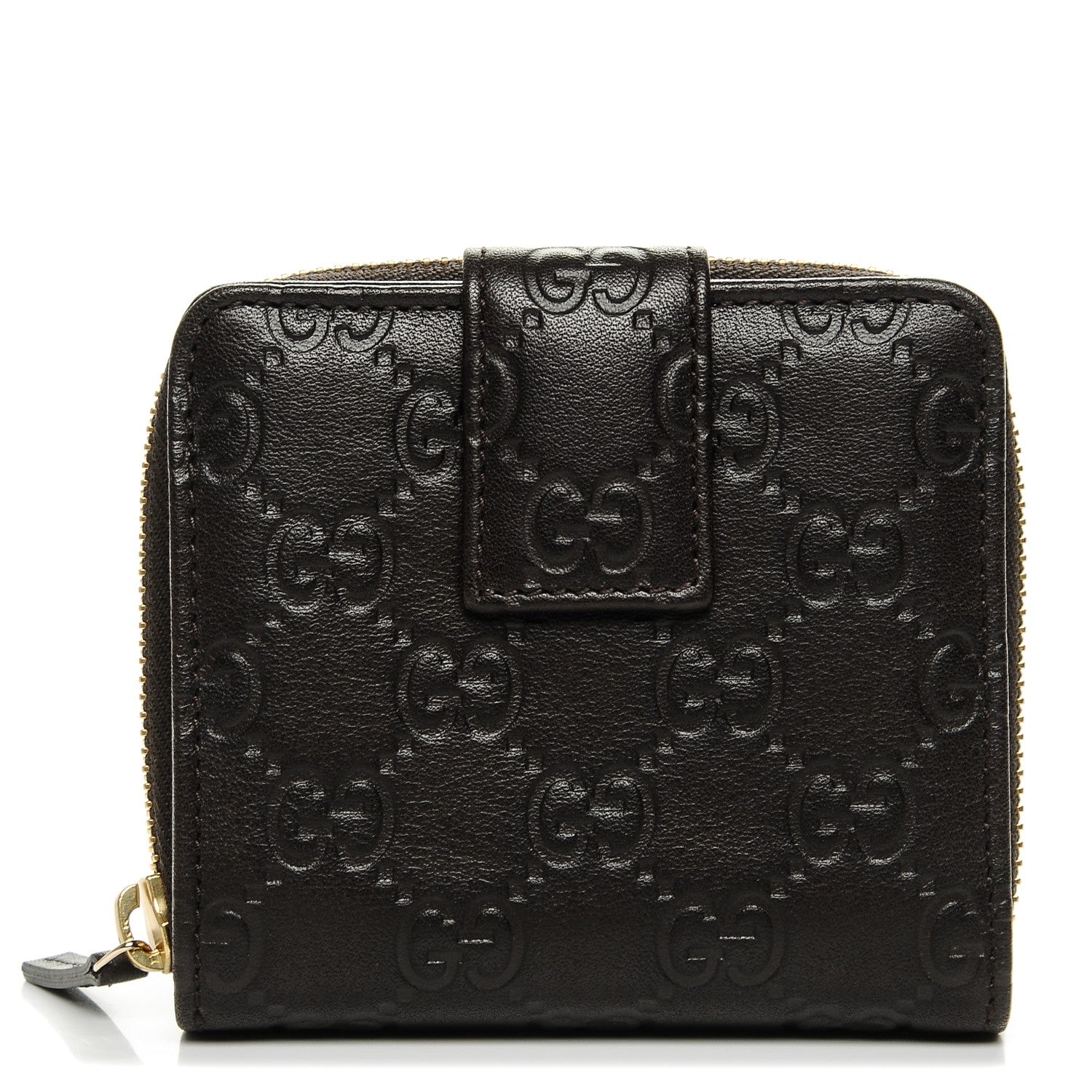 Gucci Guccissima Zip Around French Wallet Dark Brown 1 of 6