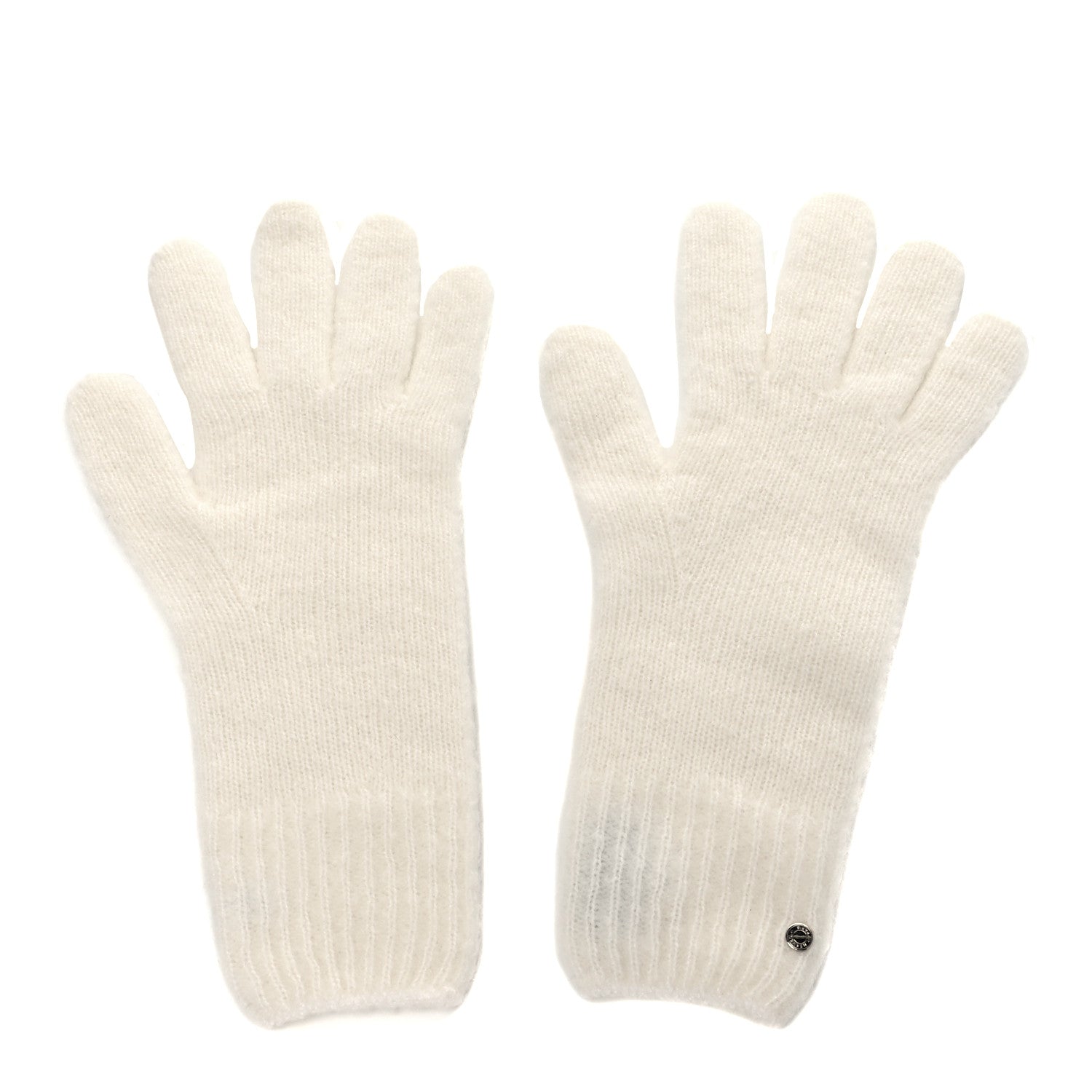 Hermes Cashmere Silk Knit Diva Gloves And Mitten Set Ecru 1 of 5