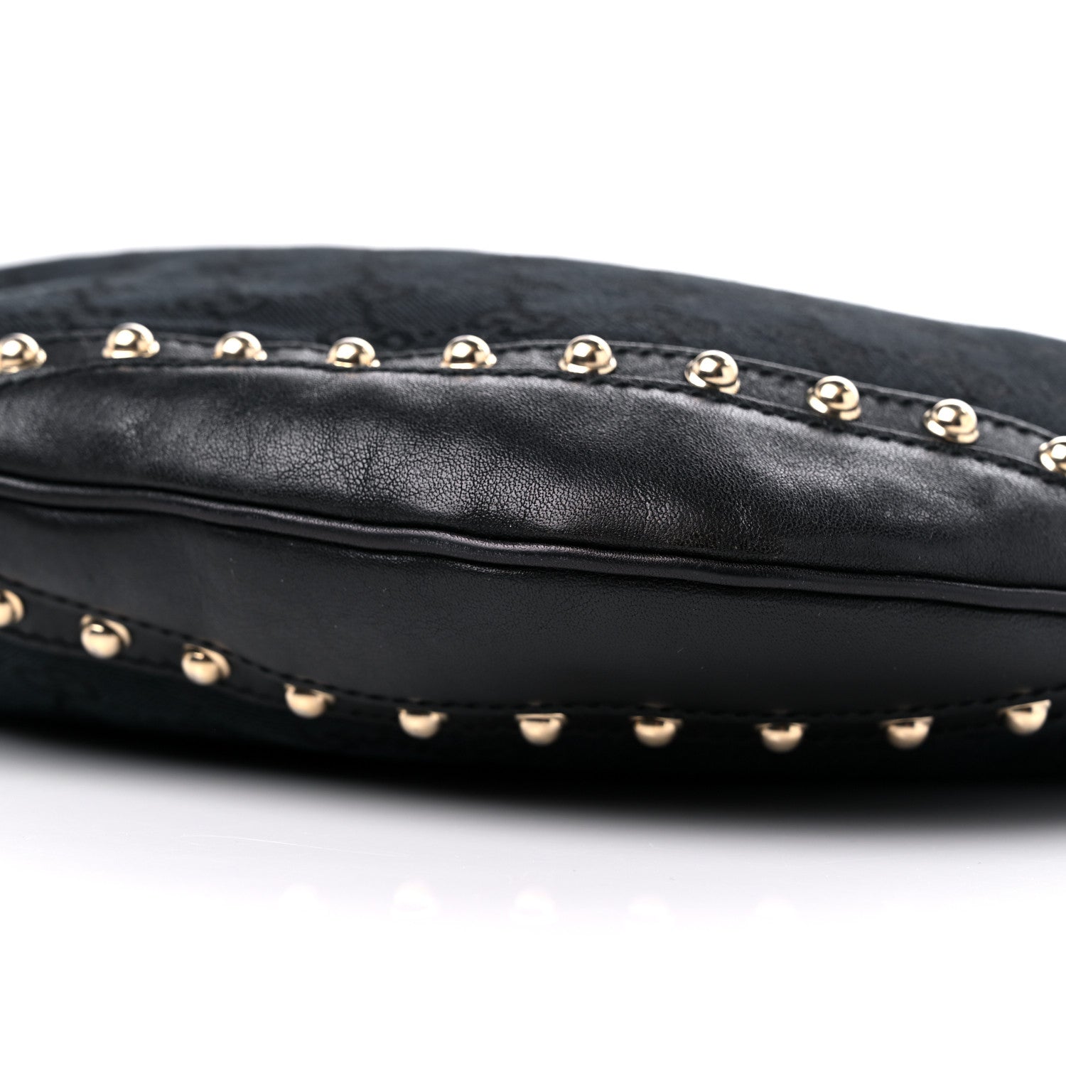 Gucci Monogram Pelham Studded Shoulder Bag Black 9 of 12