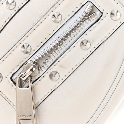 Versace Calfskin Studded Small Repeat Zip Hobo White 13 of 16