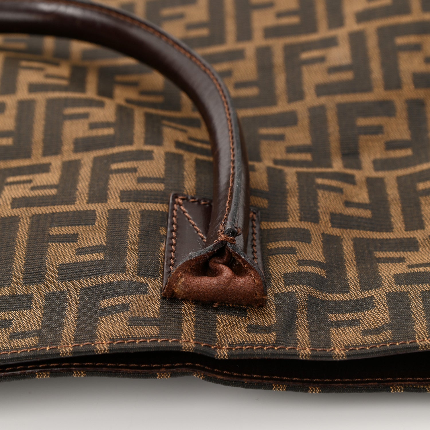 Fendi Zucca Calfskin Shopping Tote Tobacco 9 of 13