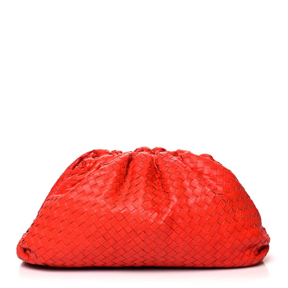 Bottega Veneta Nappa Maxi Intrecciato The Pouch Oversized Clutch Bright Red 1 of 15