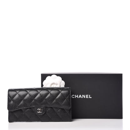 Chanel Caviar Quilted Large Gusset Flap Wallet Black 11 of 11