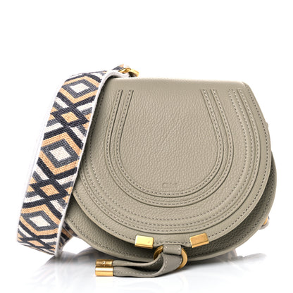 Chloe Calfskin Embroidery Mini Marcie Round Crossbody Bag Slate Green 1 of 9