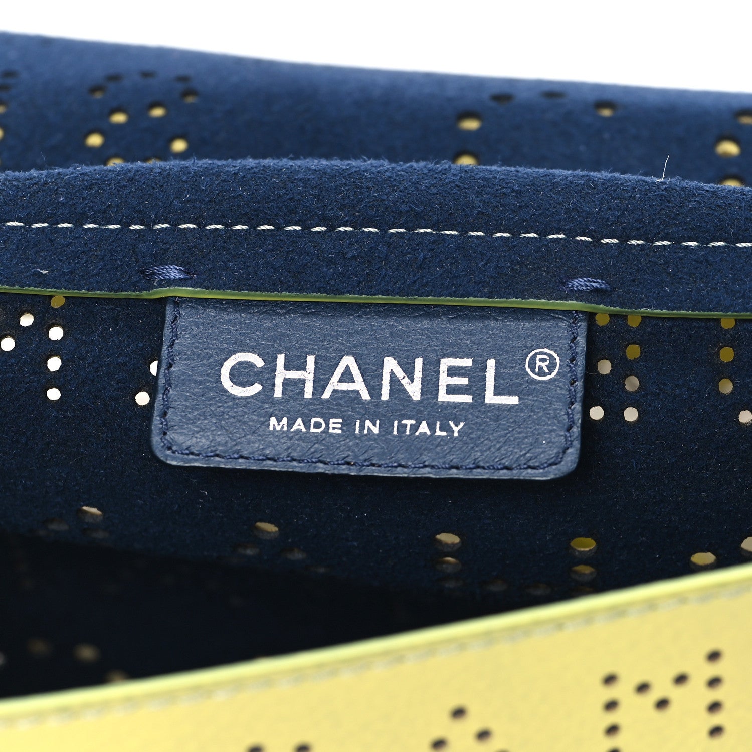 Chanel Calfskin Piercing Light Flap Bag  Yellow 6 of 13