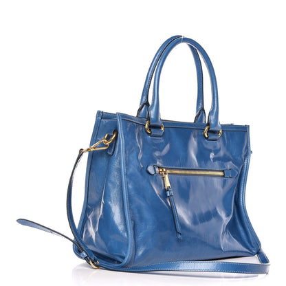 Miu Miu Vitello Shine Zip Tote Laguna 3 of 8