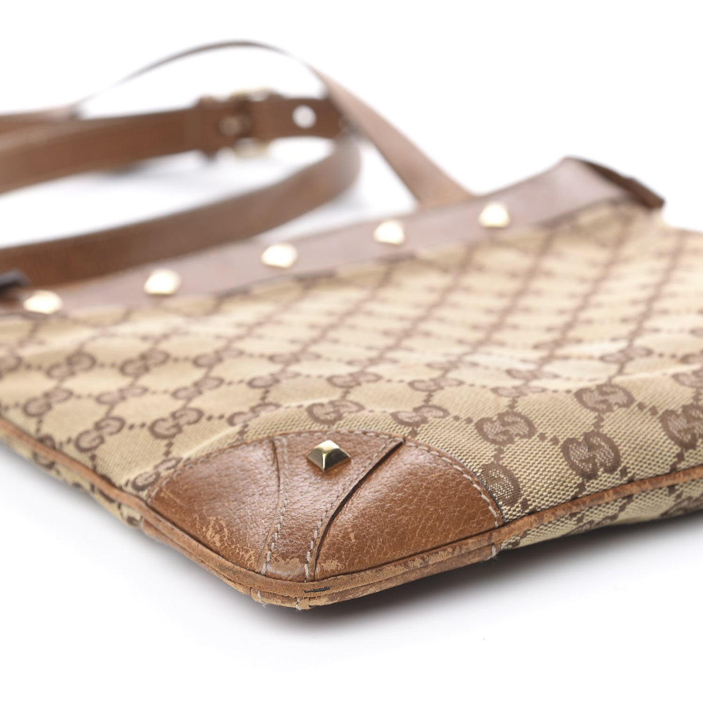 Monogram Studded Messenger Brown