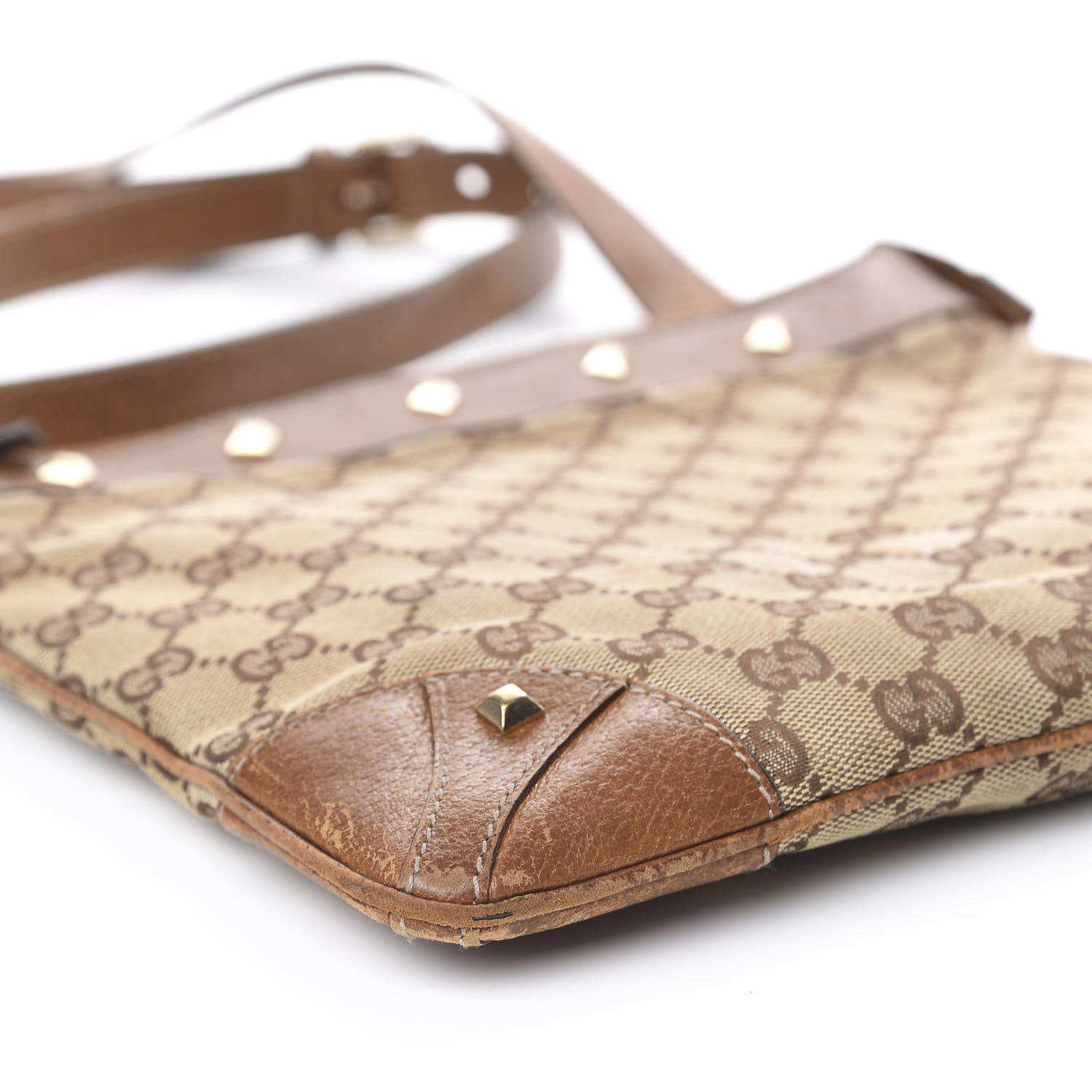 Gucci Monogram Studded Messenger Brown 18 of 19