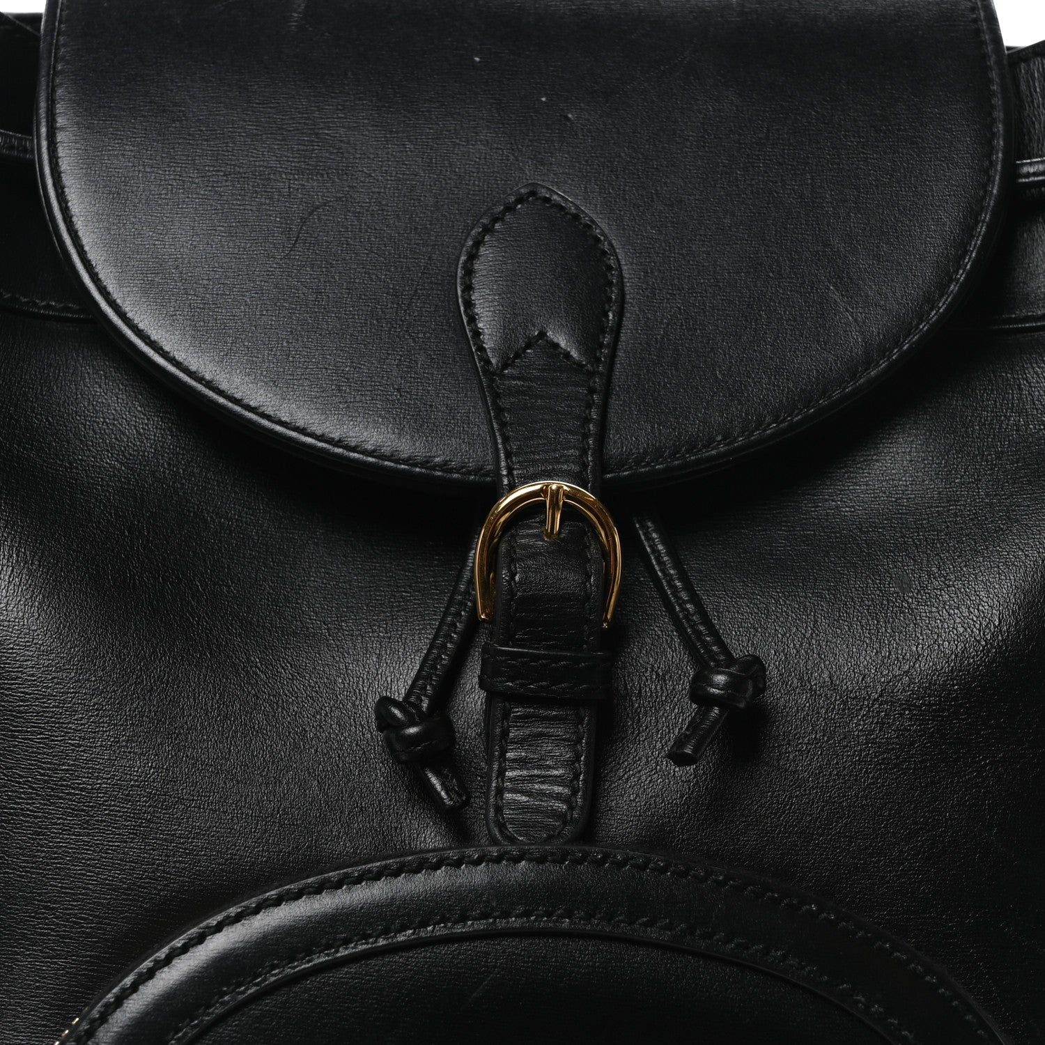 Gucci Boarded Plutone Calfskin Horsebit 1955 Single Buckle Backpack Black 8 of 10