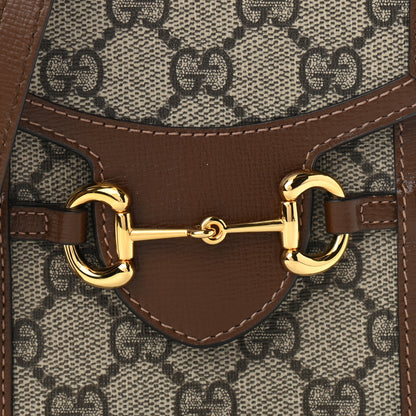 Gucci GG Supreme Monogram Mini Horsebit 1955 Crossbody Bag Beige Brown Sugar 8 of 12