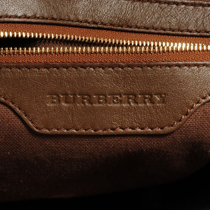 Burberry Stitched Leather Bridle Calfskin Tote Dark Tan 6 of 10