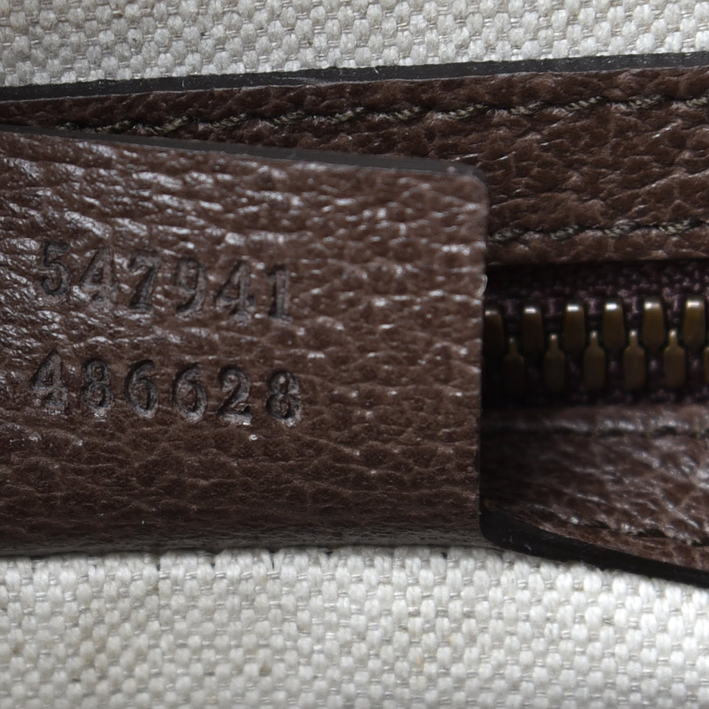 GG Supreme Monogram Textured Calfskin Web Medium Ophidia Slip Handle Tote Beige Ebony New Acero