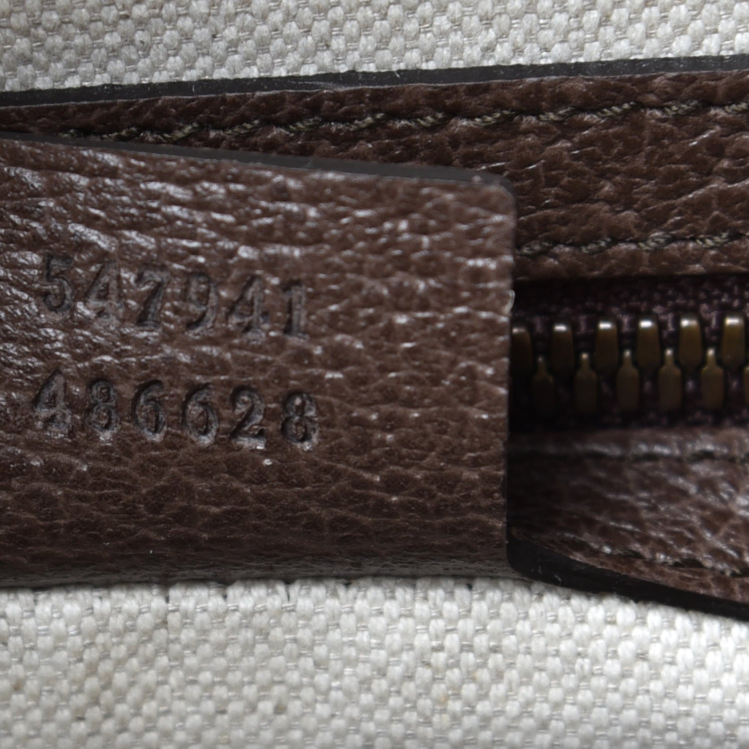 Gucci GG Supreme Monogram Textured Calfskin Web Medium Ophidia Slip Handle Tote Beige Ebony New Acero 7 of 9