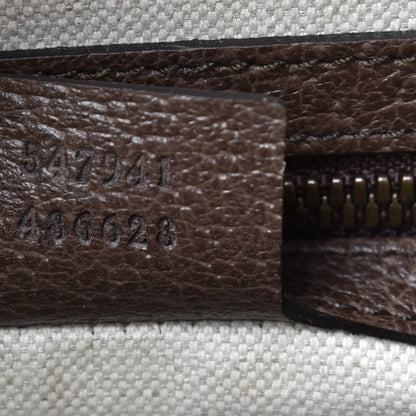 Gucci GG Supreme Monogram Textured Calfskin Web Medium Ophidia Slip Handle Tote Beige Ebony New Acero 7 of 9