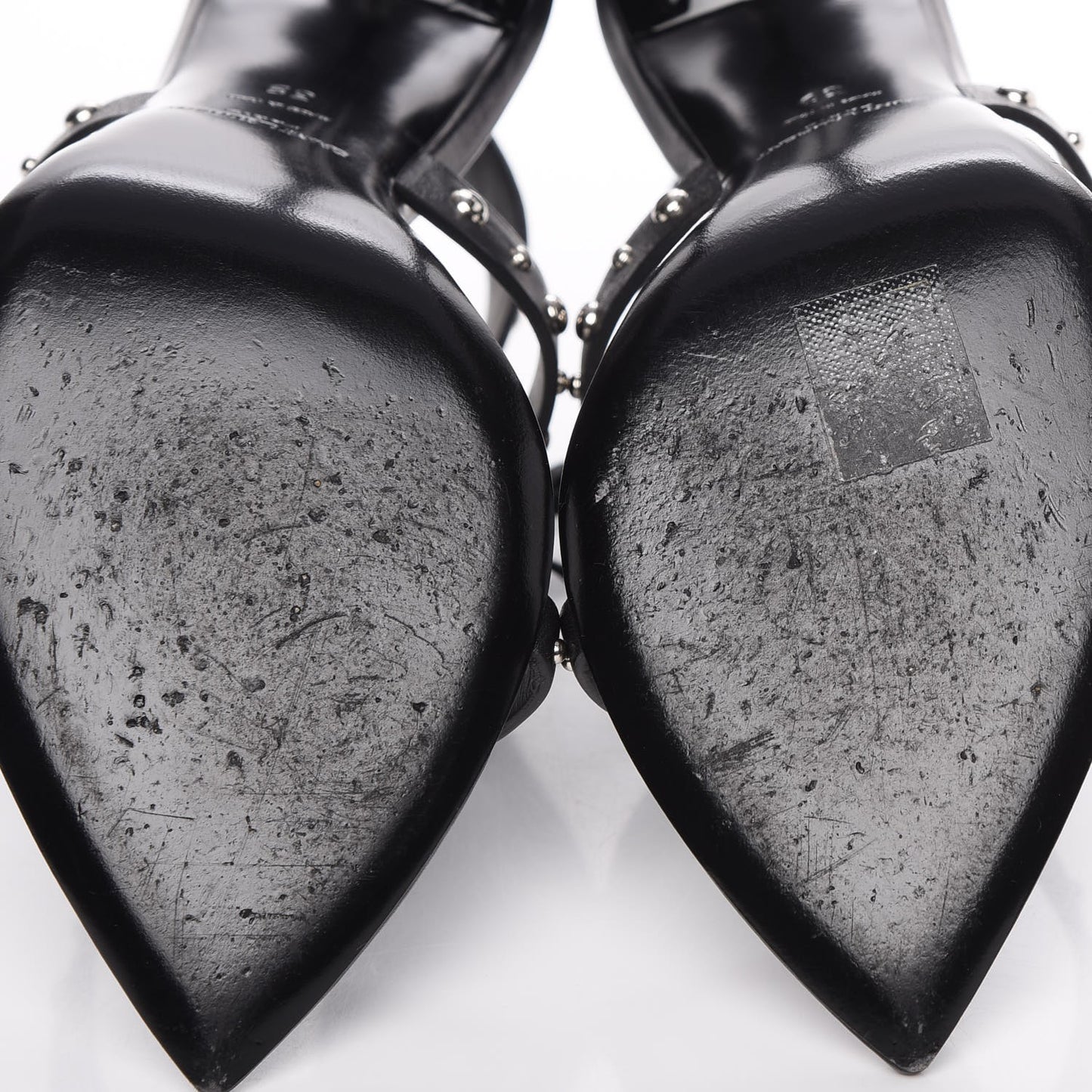 Calfskin Studded Iris Sandal Pumps 39 Black