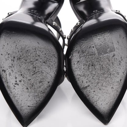 Saint Laurent Calfskin Studded Iris Sandal Pumps 39 Black 11 of 14