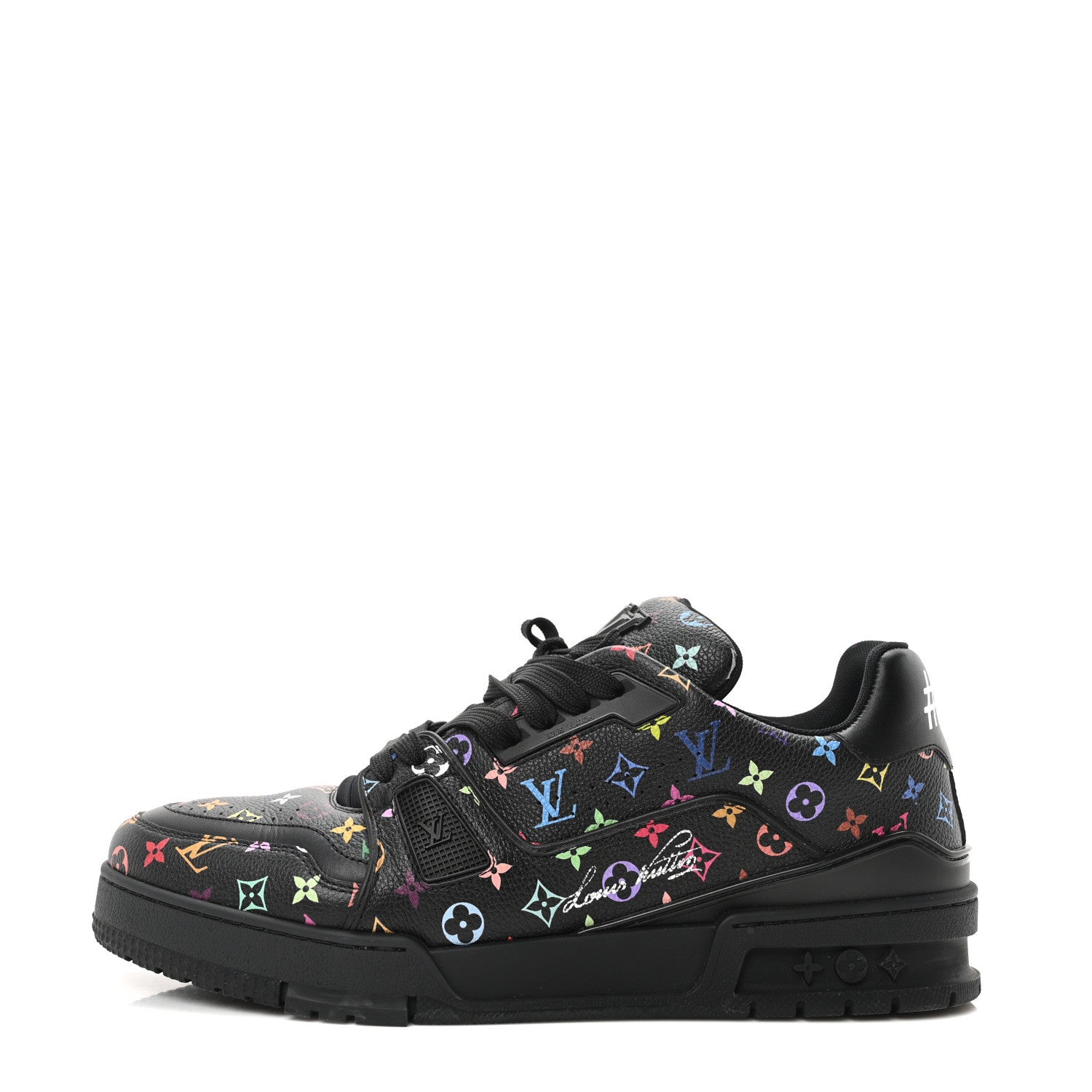 Louis Vuitton LV X TM Calfskin Monogram Multicolor LV Trainer Sneakers 8 Black 1 of 9