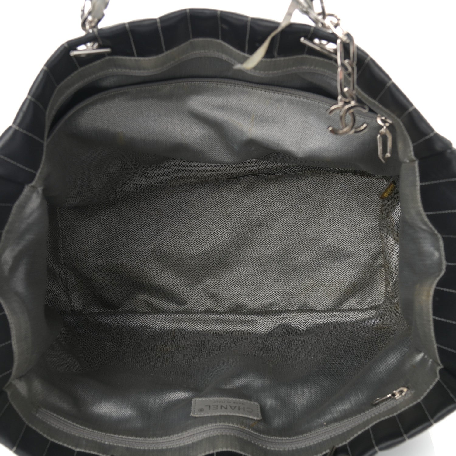 Chanel Lambskin Vertical Quilted Large Mademoiselle Tote Black 5 of 15