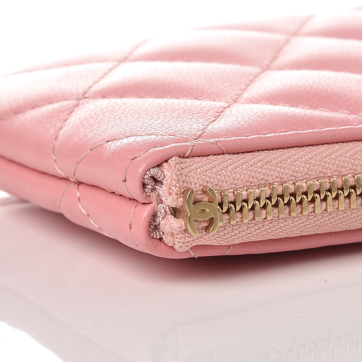 Chanel Lambskin Quilted Small Cosmetic Case Pink 10 of 12
