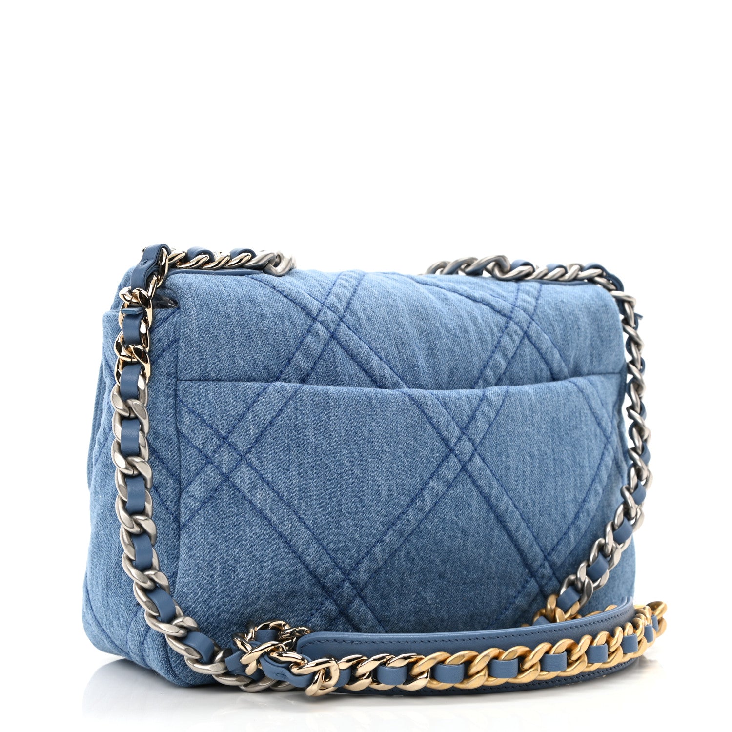 Chanel Denim Quilted Medium Chanel 19 Flap Blue 3 of 11