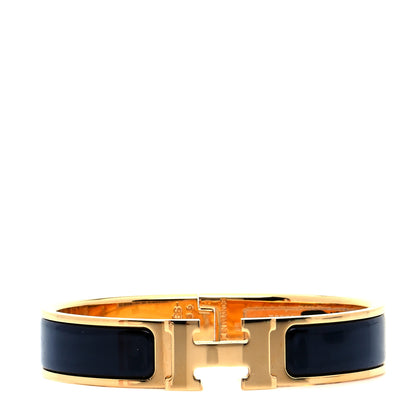 Hermes Enamel Narrow Clic Clac H Bracelet PM Black 1 of 4